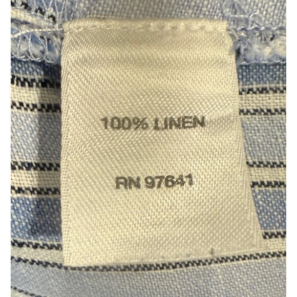 J. Jill Linen Coastal S Preppy Blue & White Striped Button-Front Shirt Dress - Picture 4 of 10
